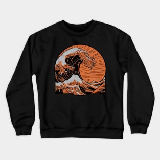 Dynamic Wave - Stylized Japanese-Inspired Illustration Crewneck Sweatshirt